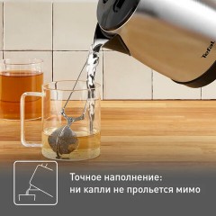 Чайник TEFAL KI150D30, 1,7 л, 2400 Вт, закрытый нагревательный элемент, сталь, серебристый, 7211001458 Чайник TEFAL KI150D30, 1,7 л, 2400 Вт, закрытый нагревательный элемент, сталь, серебристый, 7211001458 - фото 4
