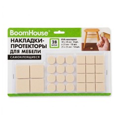 Накладки-протекторы для мебели самоклеящиеся, НАБОР 28 предметов, бежевые, BOOMHOUSE (БУМХАУС), 701827