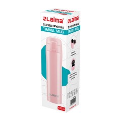 Термокружка 470 мл из нержавеющей стали SUS304, нежно-розовый бархат матовый, LAIMA, 608824 - фото 2