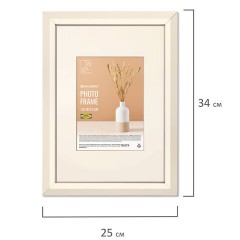 Рамка 21х30 см с паспарту 13х18 см, небьющаяся, аналог IKEA, багет 26 мм, МДФ, BRAUBERG "Zool", цвет слоновая кость, 391376 Рамка 21х30 см с паспарту 13х18 см, небьющаяся, аналог IKEA, багет 26 мм, МДФ, BRAUBERG "Zool", цвет слоновая кость, 391376 - фото 6