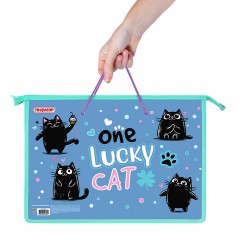 Папка на молнии с ручками ПИФАГОР А4, 1 отделение, пластик, ручки-шнурок, "Funny cats", 273353 Папка на молнии с ручками ПИФАГОР А4, 1 отделение, пластик, ручки-шнурок, "Funny cats", 273353 - фото 4