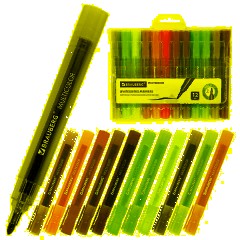 Маркеры стираемые для белой доски НАБОР 12 ЦВЕТОВ, BRAUBERG "MULTICOLOR", 3 мм, 152121