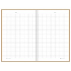 Блокнот А5 134х206 мм, 80 л., твёрдый, клетка, BRAUBERG "Minimal", бежевый, 116438 - фото 5