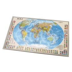 Коврик-подкладка настольный для письма (590х380 мм), с картой мира, BRAUBERG, 236777 - фото 4