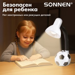 Настольная лампа / светильник SONNEN OU-503, на подставке, цоколь Е27, "Мяч", белый, 236675 - фото 11