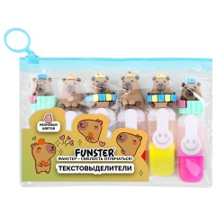 Набор текстовыделителей с топперами 6 ЦВЕТОВ НЕОН, "КАПИБАРЫ", линия 1-4 мм, FUNSTER (ФАНСТЕР), 152646 - фото 2