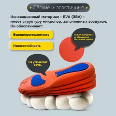 Стельки для обуви с супинатором АНАТОМИЧЕСКИЕ, материал EVA PRO, размер RU 39-44 / EU 40-45, с линиями выреза, SHEGRA (ШЕГРА), 700771 - фото 13