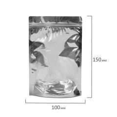 Пакеты дой-пак с замком ZIP LOCK, металлизированная + прозрачная стенка, 100х150 + 30 мм, КОМПЛЕКТ 100 штук, 70 мкм, BRAUBERG, 700682 - фото 6
