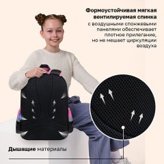 Рюкзак BRAUBERG FAVOUR, 2 отделения, 3 кармана, "Парящая бабочка", вышивка, 40х29х15 см, 274433 - фото 11
