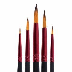 Кисти BRAUBERG PREMIUM, набор 5 шт. (синтетика, круглая № 1, 2, 3, 4, 5), блистер, 201025 - фото 3