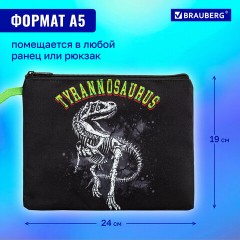 Папка для тетрадей BRAUBERG А5, 1 отделение, полиэстер, на молнии, с ручкой, "Tyrannosaur", 272203 Папка для тетрадей BRAUBERG А5, 1 отделение, полиэстер, на молнии, с ручкой, "Tyrannosaur", 272203 - фото 10
