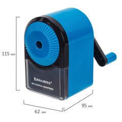 Точилка механическая BRAUBERG ULTRA для чернографитных и цветных карандашей, крепление к столу, цвет корпуса голубой с черным, 271342 Точилка механическая BRAUBERG ULTRA для чернографитных и цветных карандашей, крепление к столу, цвет корпуса голубой с черным, 271342 - фото 10