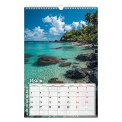 Календарь на гребне с ригелем 2027 г., 30х45 см, BRAUBERG, "Морские пейзажи", 118394 - фото 9
