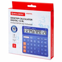 Калькулятор настольный BRAUBERG DIGITAL-12-BL (151х152 мм), 12 разрядов, двойное питание, СИНИЙ, 272969 Калькулятор настольный BRAUBERG DIGITAL-12-BL (151х152 мм), 12 разрядов, двойное питание, СИНИЙ, 272969 - фото 2