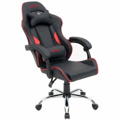 Кресло компьютерное CROMEX "Joker GM-125", две подушки, экокожа, черное/красное, 532954 - фото 8