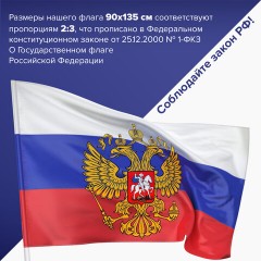 Флаг России 90х135 см, с гербом РФ, BRAUBERG/STAFF, 550178, RU02 Флаг России 90х135 см, с гербом РФ, BRAUBERG/STAFF, 550178, RU02 - фото 10