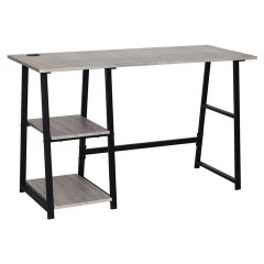 Стол на металлокаркасе BRABIX "LOFT CD-006", 1200х500х730 мм, 2 полки, цвет дуб антик, 641225 - фото 2