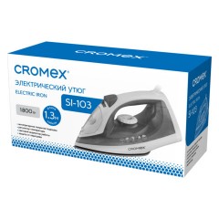 Утюг паровой CROMEX (КРОМЕКС) SI-103, 1800 Вт, антипригар. покрытие, паровой удар, вертикальн. отпаривание, самоочистка, серый/белый, 458314 - фото 11