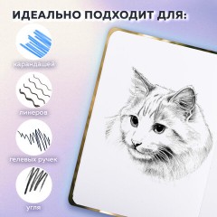 Скетчбук, белая бумага 80 г/м2, 145х203 мм, 80 л., резинка, твердый, BRAUBERG ART, "Эльфийка", 116892 - фото 5