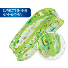 Пенал-косметичка BRAUBERG LUCENT на молнии, прозрачный, "Avocado", 21х5х9 см, 270054 Пенал-косметичка BRAUBERG LUCENT на молнии, прозрачный, "Avocado", 21х5х9 см, 270054 - фото 7