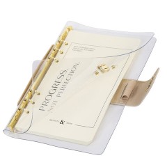 Блокнот А5 180x235 мм, BRAUBERG "Fabulous", гибкий, на кольцах, застежка, 80 л., бежевый, 116194 - фото 3