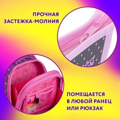 Папка для тетрадей ЮНЛАНДИЯ А4, 1 отделение, пластик, на молнии, "Anime dreamer", 273349 - фото 8