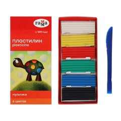 Пластилин классический ГАММА "Мультики", 6 цветов, 120 г, со стеком, картонная упаковка, 280015/281015 - фото 2