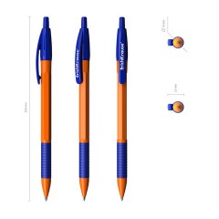 Ручка шариковая автоматическая с грипом ERICH KRAUSE "R-301 Orange", СИНЯЯ, узел 1,0 мм, линия письма 0,35 мм, 46762 - фото 2