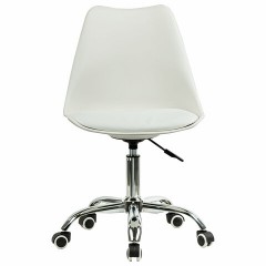 Кресло стул BRABIX "Eames MG-310 CH", хром, пластик белый, экокожа белая, 532923 Кресло стул BRABIX "Eames MG-310 CH", хром, пластик белый, экокожа белая, 532923 - фото 2
