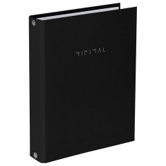 Тетрадь на кольцах А5 175х215 мм, 120 л., твердый картон, клетка, BRAUBERG "Minimal black", 404713