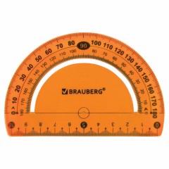 Транспортир 10 см гибкий BRAUBERG "FLEX", пластиковый, 180 градусов, ассорти, европодвес, 210676 Транспортир 10 см гибкий BRAUBERG "FLEX", пластиковый, 180 градусов, ассорти, европодвес, 210676 - фото 2