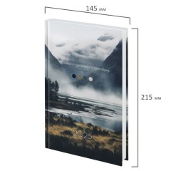 Ежедневник датированный 2026 145х215 мм, А5, STAFF, ламинированная обложка, "Туман", 117313 - фото 2