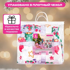 Плед новогодний 200х220 см, с изображением ГНОМИКОВ, полиэстер, 210 г/м2, ЗОЛОТАЯ СКАЗКА, 592532 - фото 14