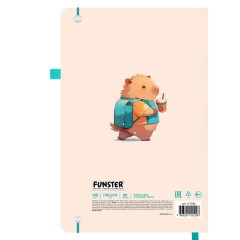 Скетчбук, слоновая кость 140 г/м2, 130х210 мм, 80 л., софт-тач, резинка, наклейки, FUNSTER (ФАНСТЕР), "Капибары", 117782 - фото 2
