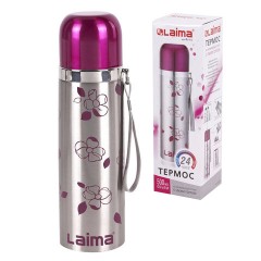 Термос LAIMA с узким горлом, 0,5 л, нержавеющая сталь, с рисунком, 601410