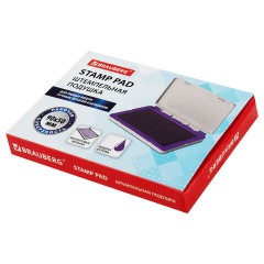 Штемпельная подушка BRAUBERG, 100х80 мм (рабочая поверхность 90х50 мм), фиолетовая краска, 236869 - фото 7