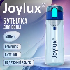Бутылка для воды 580 мл, питейник, ситечко, крышка с замком, пластик, синяя, JOYLUX (ДЖОЙЛЮКС) SPORT, 700285 - фото 8