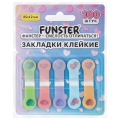 Закладки клейкие Z-сложения FUNSTER (ФАНСТЕР) "Сердечки", 45х12 мм, 100 шт. (5 цветов х 20 листов), в диспенсере, 116704 - фото 6