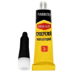 Клей секундный суперклей УЛЬТРАПРОЧНЫЙ, набор 2х3 грамма, RABBITEX (РАББИТЕКС) "ДВА СЛОНА", 609813 - фото 3