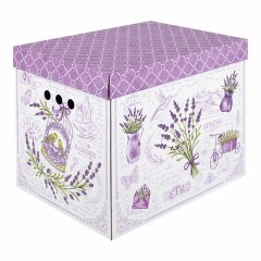 Короб для хранения из плотного микрогофрокартона 380х280х315 мм, КОМПЛЕКТ 3 шт., BRAUBERG HOME "Лаванда", 271821 - фото 2