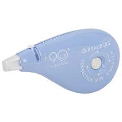 Корректирующая лента BRAUBERG PASTEL 5 мм х 12 м, вращающийся наконечник 90°, ВЫГОДНАЯ УПАКОВКА 3 штуки в блистере,механизм перемотки,272489 - фото 3