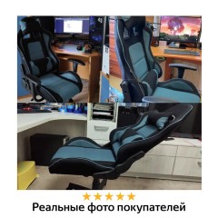 Кресло компьютерное BRABIX "GT Racer GM-100", две подушки, ткань, черное/голубое, 531818 Кресло компьютерное BRABIX "GT Racer GM-100", две подушки, ткань, черное/голубое, 531818 - фото 16