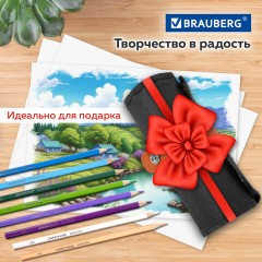 Карандаши цветные супермягкие яркие классические в пенале-скрутке BRAUBERG MAX 50 цветов + держатель и точилка, натуральное дерево, 182007 Карандаши цветные супермягкие яркие классические в пенале-скрутке BRAUBERG MAX 50 цветов + держатель и точилка, натуральное дерево, 182007 - фото 14