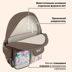 Рюкзак BRAUBERG PASTEL с термонашивками в комплекте, "Лучшие друзья", коричневый, 40х29х14 см, 274435 - фото 16