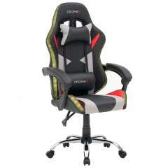 Кресло компьютерное CROMEX (КРОМЕКС) "Quantum GM-155 RGB", подсветка, две подушки, экокожа, черное/красное/серое, 532955 - фото 22