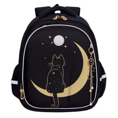 Ранец GRIZZLY анатомическая спинка, c брелоком, для девочек, "NIGHT CAT", 36х28х20 см, RAz-286-1/1 Ранец GRIZZLY анатомическая спинка, c брелоком, для девочек, "NIGHT CAT", 36х28х20 см, RAz-286-1/1 - фото 2