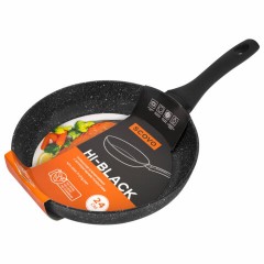 Сковорода 24 см, антипригарное покрытие, soft-touch ручка, SCOVO "Hi-Black", HB-003