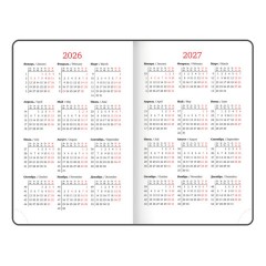 Ежедневник датированный 2026, МАЛЫЙ ФОРМАТ 100х150 мм, А6, BRAUBERG "Rainbow", под кожу, красный, 117256 - фото 6