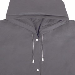 Дождевик плащ на кнопках, EVA, многоразовый прочный, чехол в комплекте, универсальный размер, серый, SHAMAANI (ШАМААНИ), 610936 - фото 6