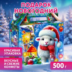 Подарок новогодний "ПУШИСТИК", НАБОР конфет 500 г, картонная коробка, МОСУПАК, 13069/Х26018 - фото 3
